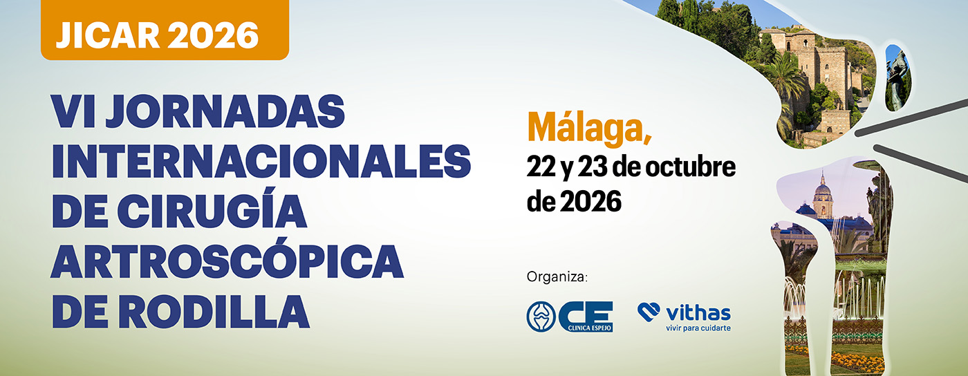 Banner VI Jornadas Internacionales de Cirugía Artroscópica de Rodilla. JICAR 2026